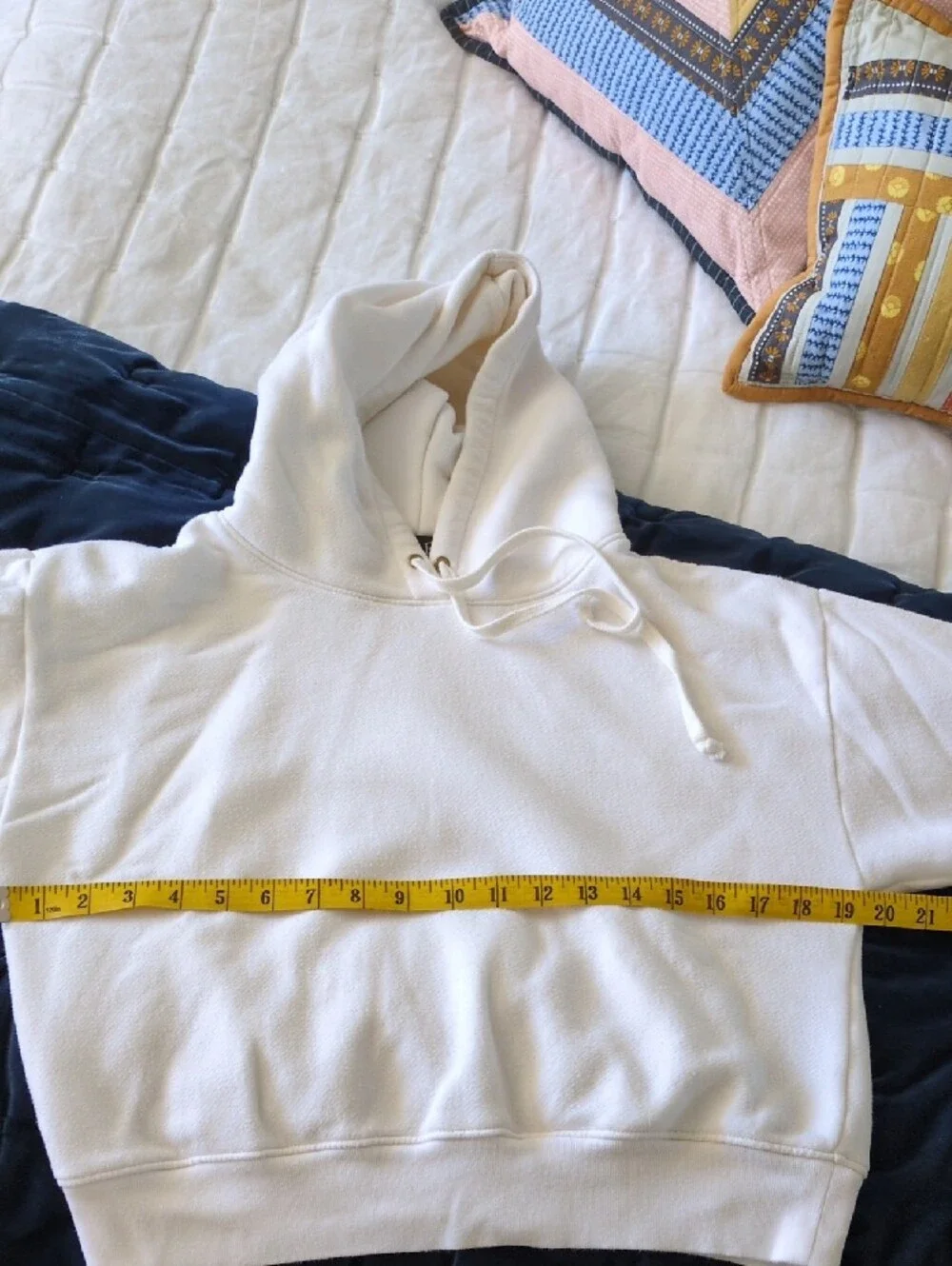 J. Crew Women's White Pullover Hoodie Sweater, Medium